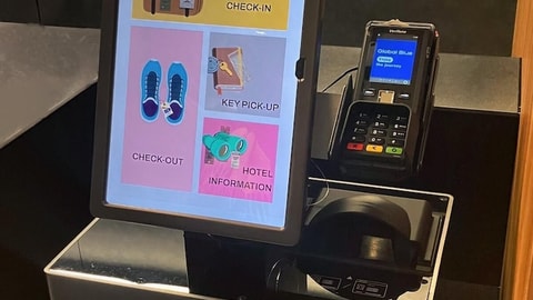Check-in/check-out kiosk